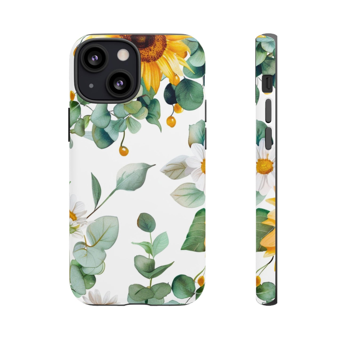 Sunflower & Eucalyptus Tough Phone Case — Protective Floral iPhone Case