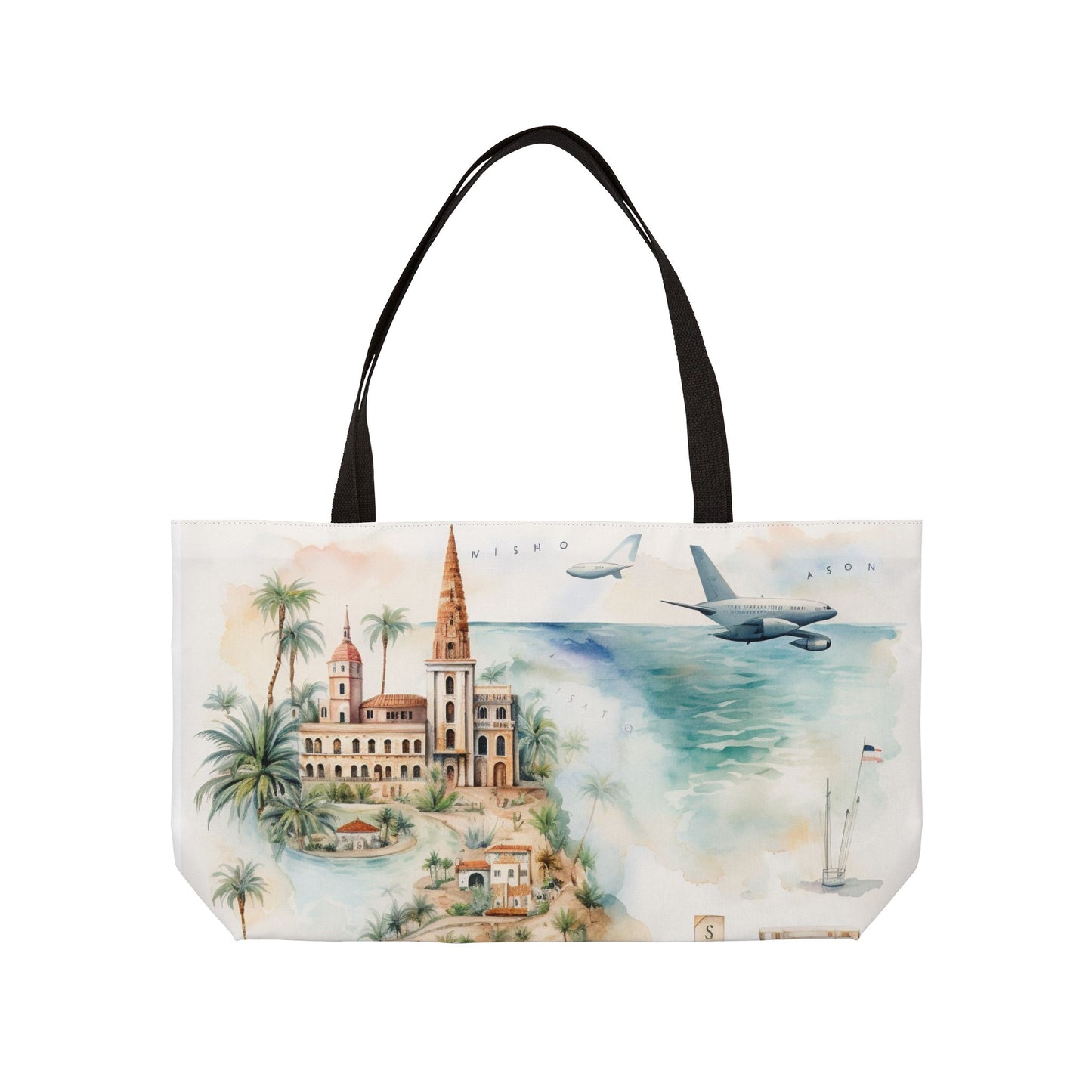 Weekender Tote Bag — Watercolor World Map Travel Tote