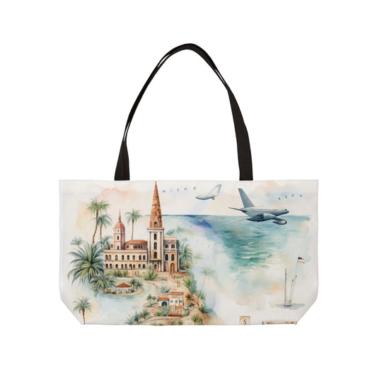 Weekender Tote Bag — Watercolor World Map Travel Tote