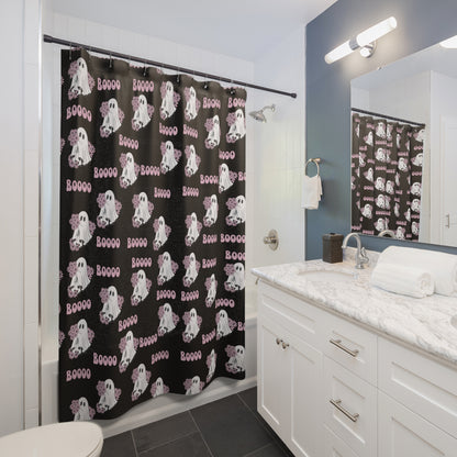 Spooky Ghost Shower Curtain - Halloween Decor, Bathroom Accessories, Boo Design, Ghoulish Gift, Fun Home Decor