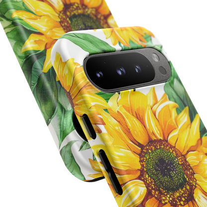 Sunflower Tough Phone Case — Bright Floral Protective Cover