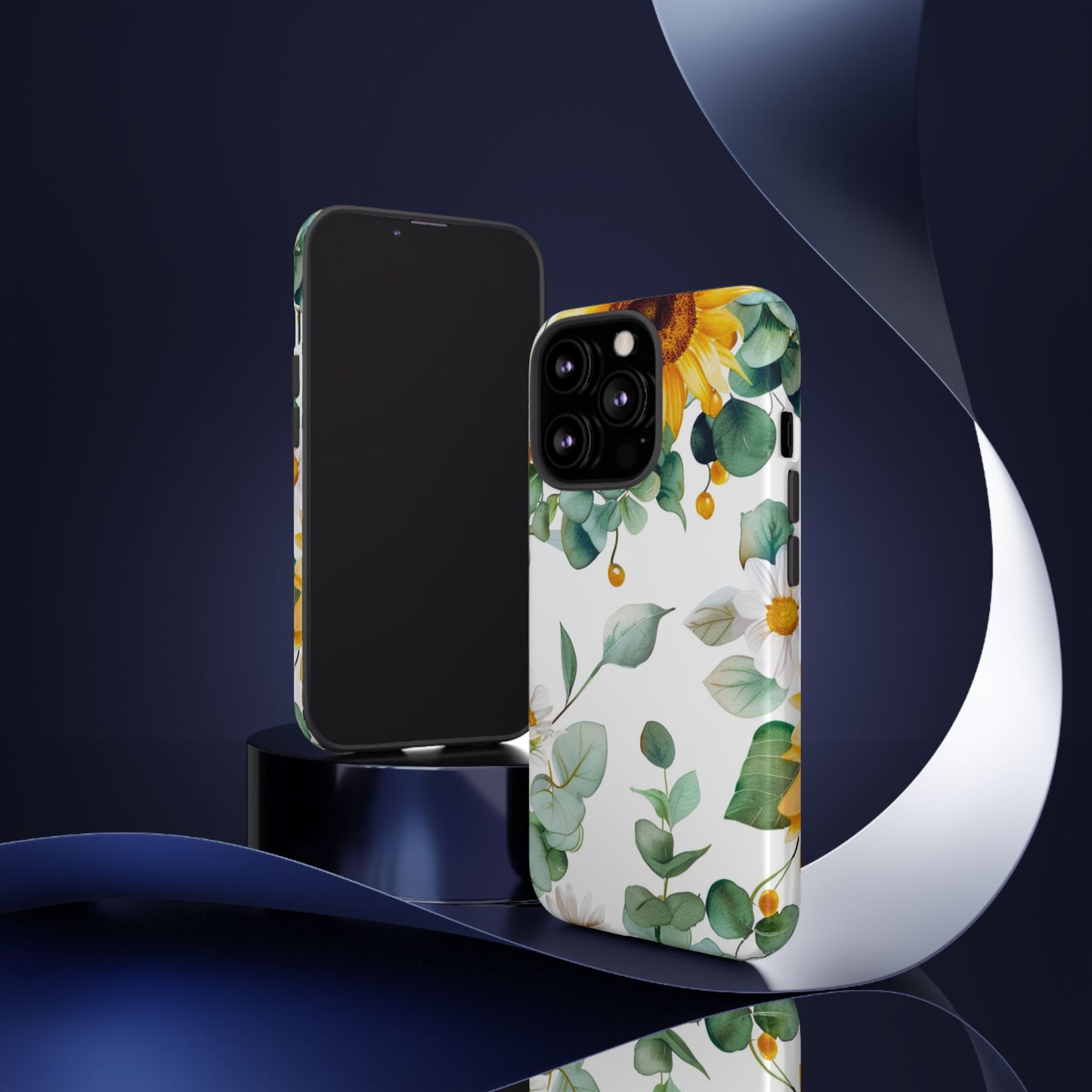 Sunflower & Eucalyptus Tough Phone Case — Protective Floral iPhone Case