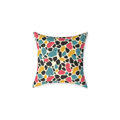 Square Poly Canvas Pillow,Color Pattern