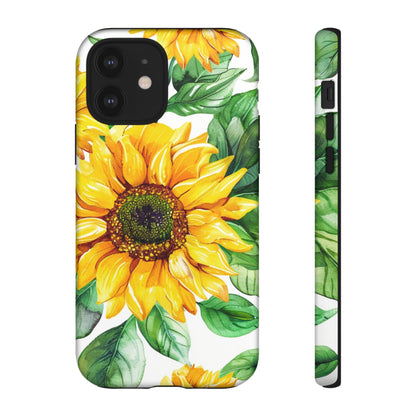 Sunflower Tough Phone Case — Bright Floral Protective Cover