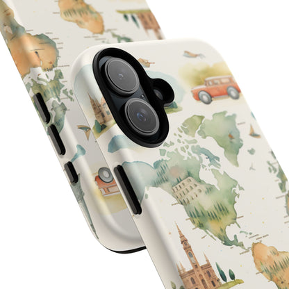 Hard Phone Case — Watercolor Fantasy Map Castle Design