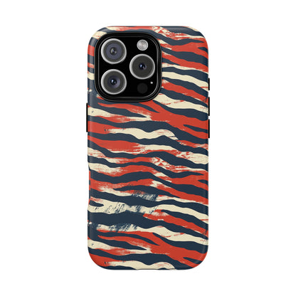 Patriotic Red White Blue Zebra Phone Case,Africa Pattern