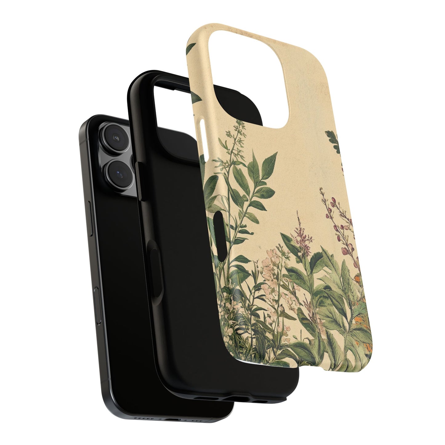 Floral Vintage Tough Case – Botanical Protective Phone Cover,Plants Lovers