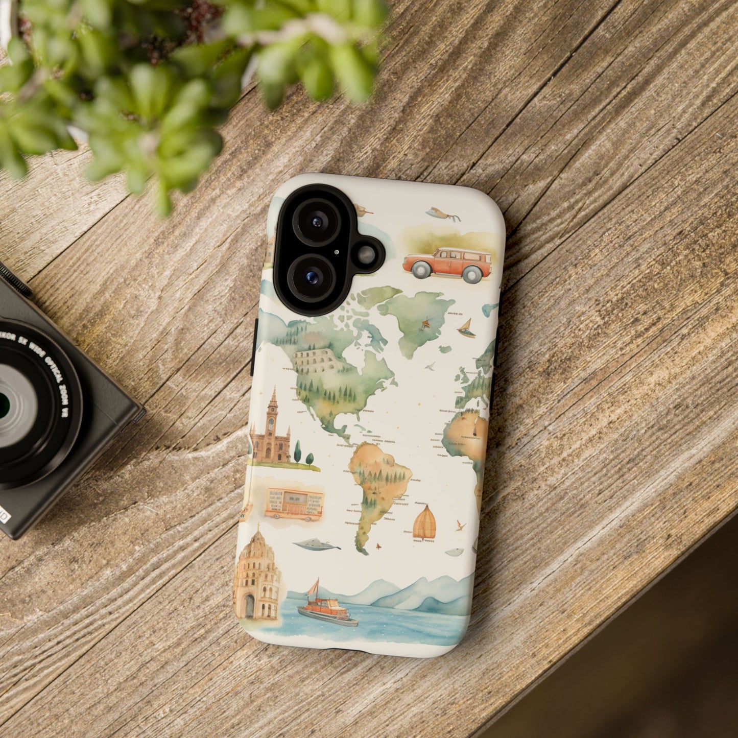 Hard Phone Case — Watercolor Fantasy Map Castle Design
