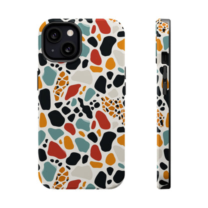 Terrazzo Pattern Magnetic Impact Phone Case — Colorful Retro Pebble Design