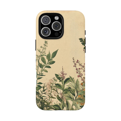 Floral Vintage Tough Case – Botanical Protective Phone Cover,Plants Lovers