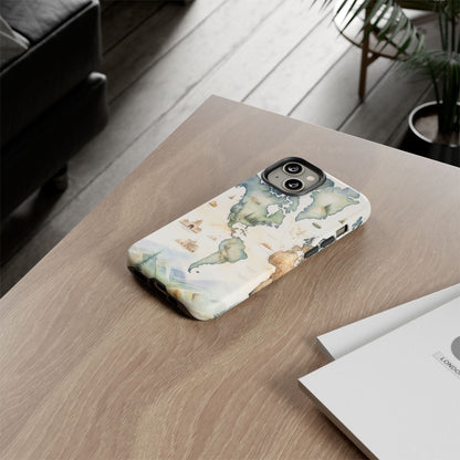 Hard Phone Case — Watercolor Fantasy Map Castle Design