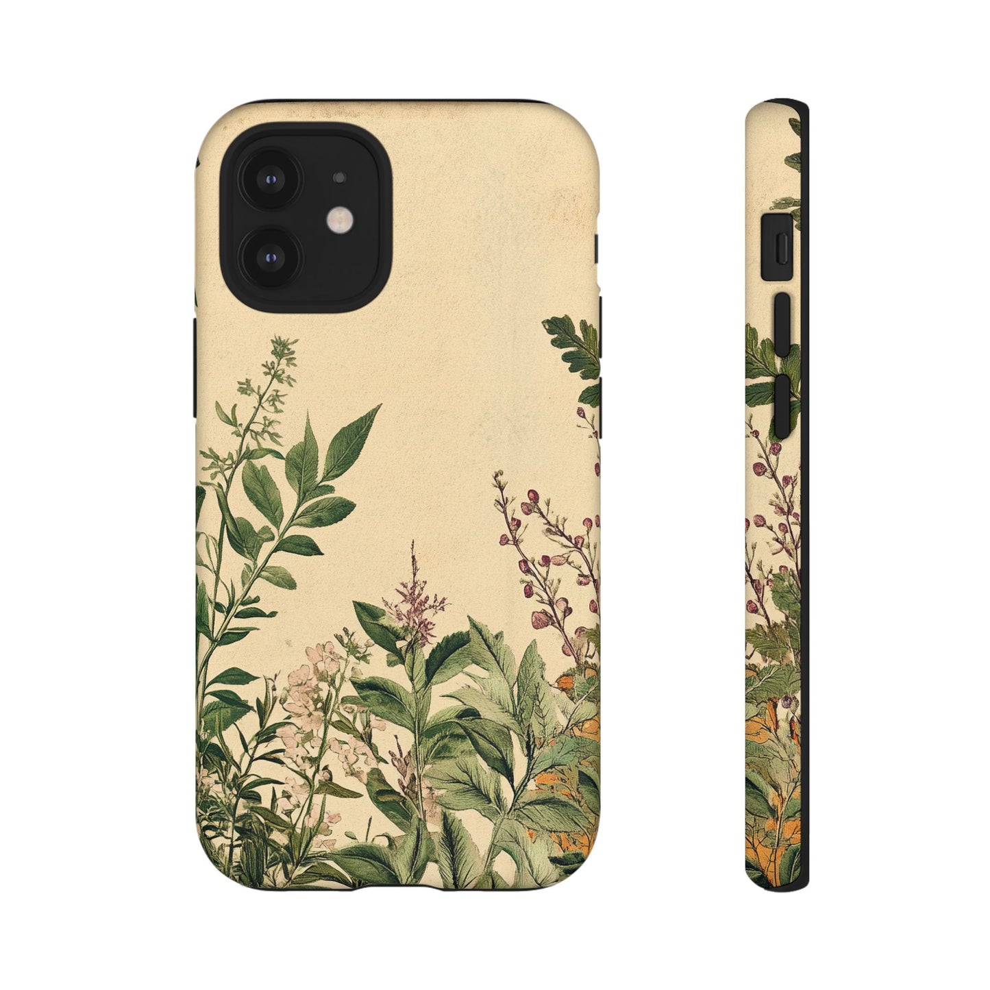Floral Vintage Tough Case – Botanical Protective Phone Cover,Plants Lovers