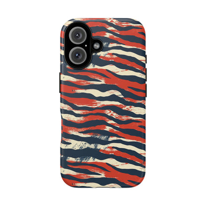 Patriotic Red White Blue Zebra Phone Case,Africa Pattern