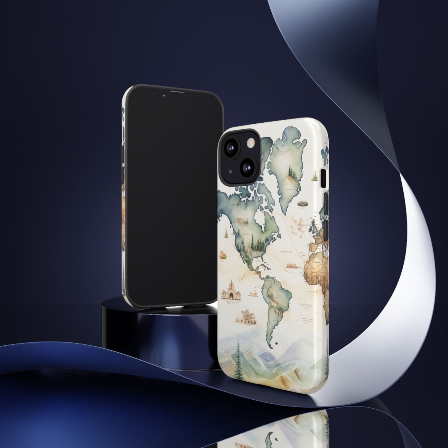 Hard Phone Case — Watercolor Fantasy Map Castle Design
