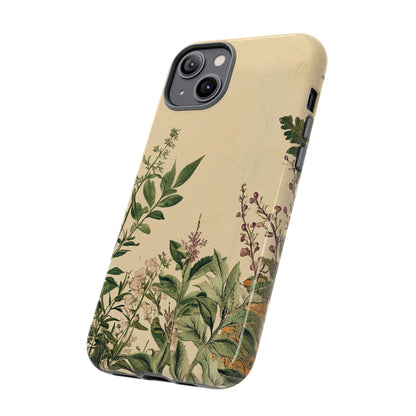 Floral Vintage Tough Case – Botanical Protective Phone Cover,Plants Lovers