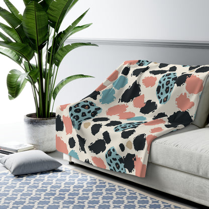 Sherpa Fleece Blanket With Multicolors
