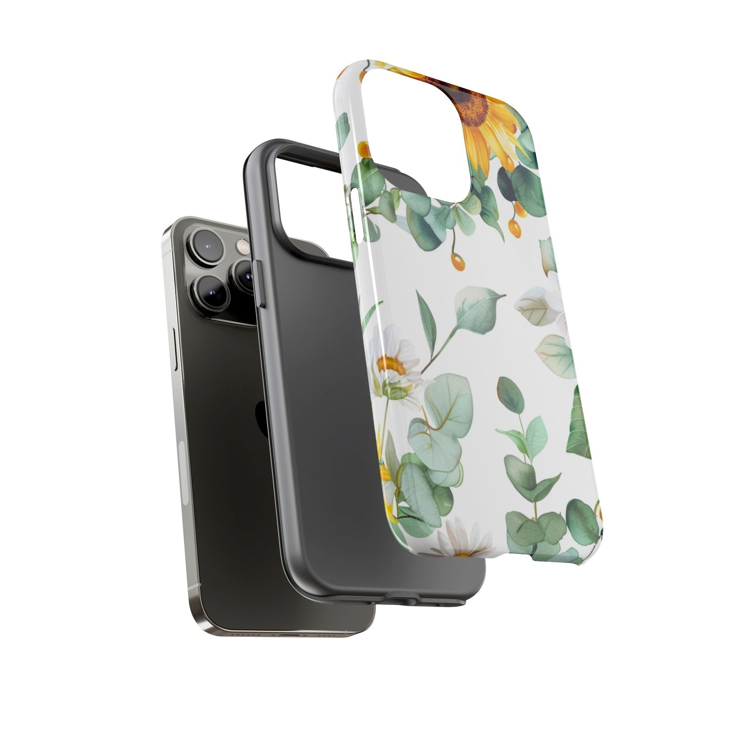 Sunflower & Eucalyptus Tough Phone Case — Protective Floral iPhone Case