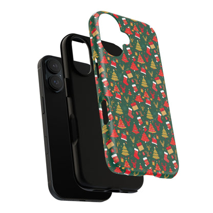 Christmas Tough Magnetic Phone Case | Festive Holiday Accessory | Cute Santa & Tree Design, Gift for Him/Her, Seasonal Tech