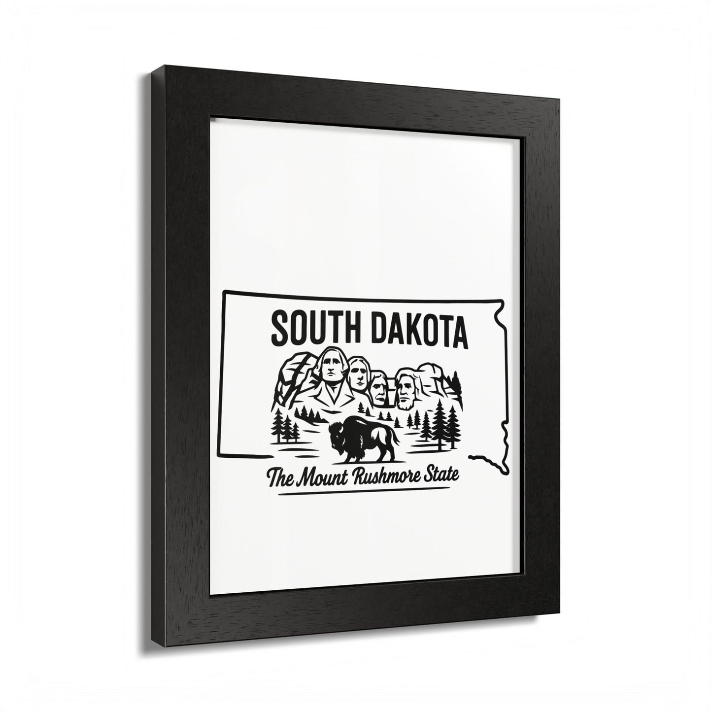 South Dakota State Framed Poster — The Evergreen State Vintage Map Print,Perfect Gift For Her,For Him.