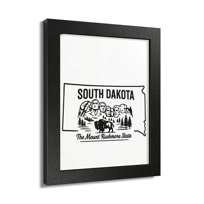 South Dakota State Framed Poster — The Evergreen State Vintage Map Print,Perfect Gift For Her,For Him.