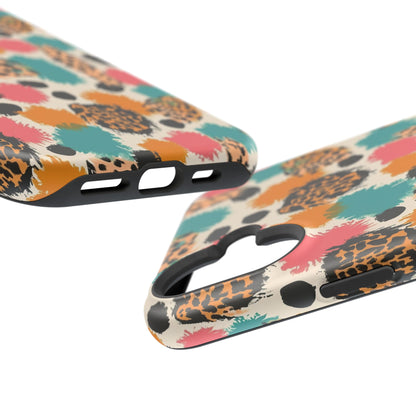 Leopard Splash Magnetic Impact Phone Case — Colorful Abstract Animal Print
