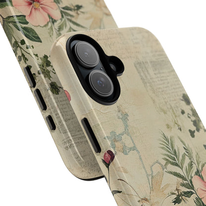 Floral Vintage Tough Case – Botanical Protective Phone Cover,Plants Lovers