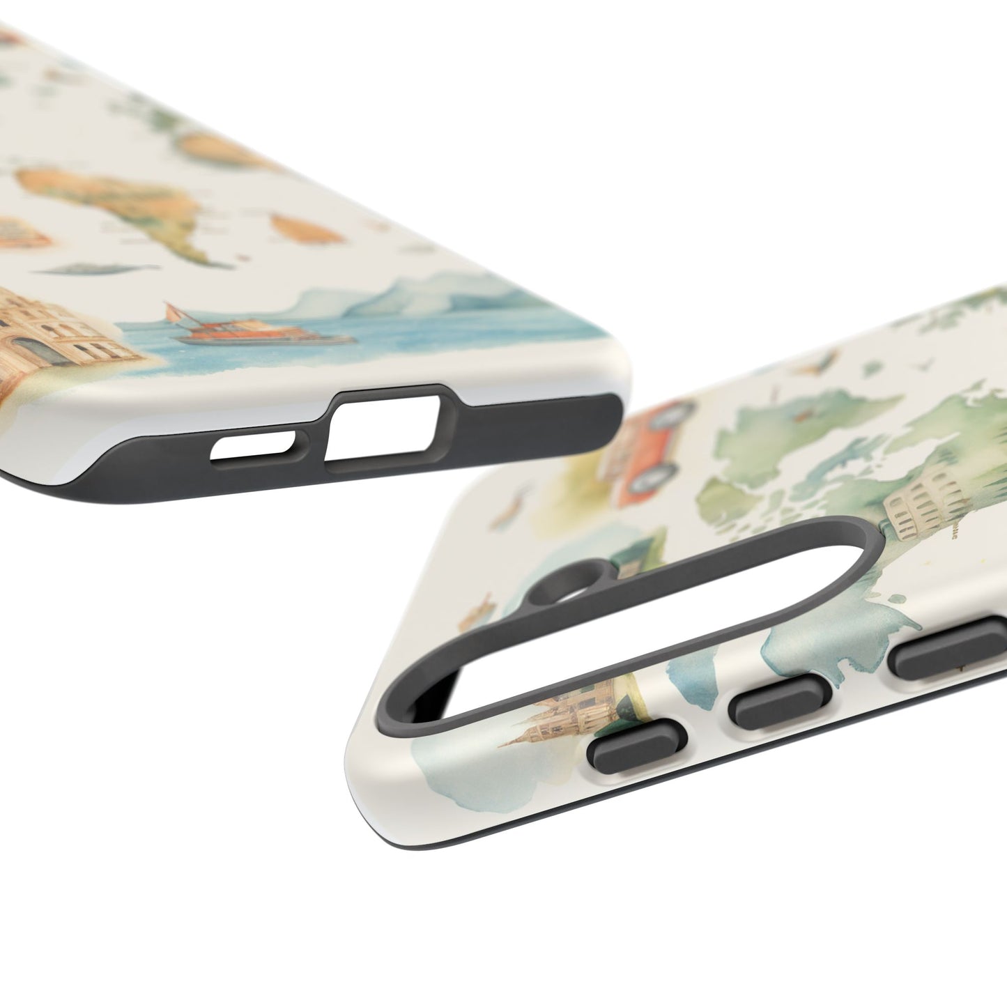 Hard Phone Case — Watercolor Fantasy Map Castle Design