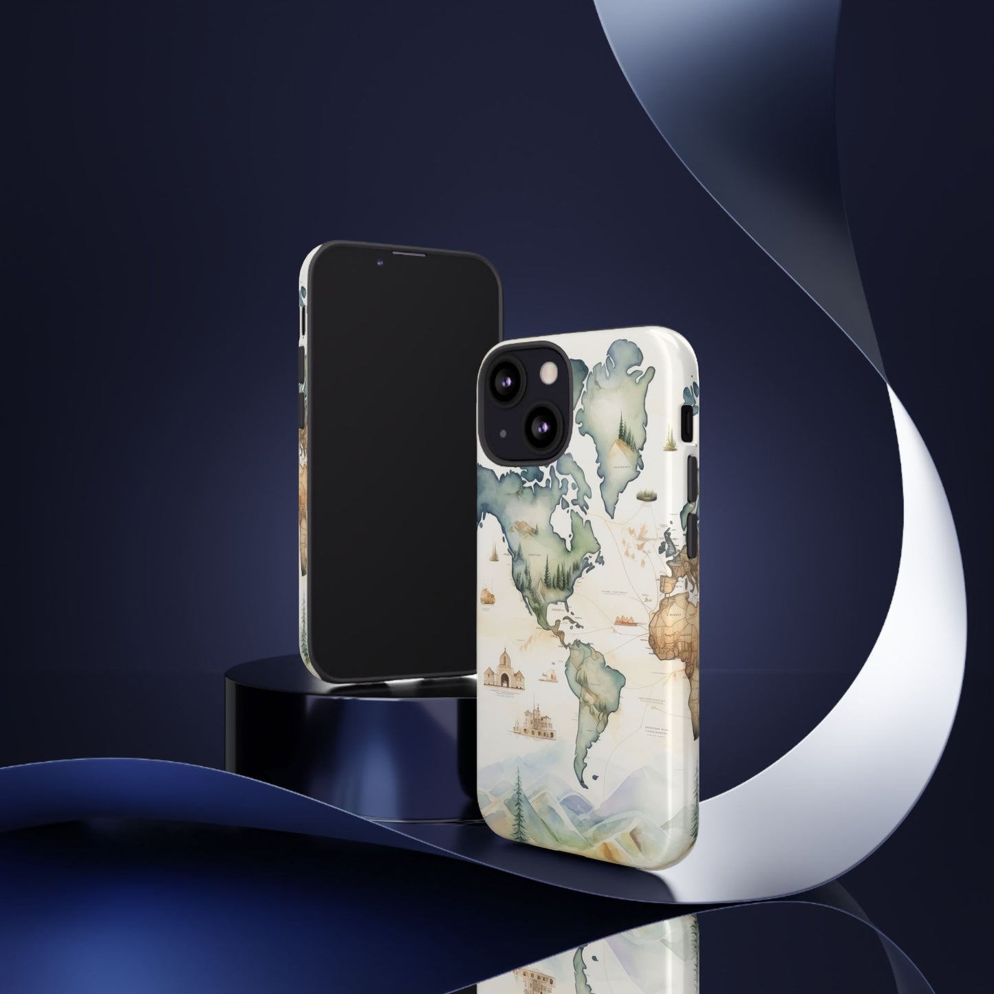 Hard Phone Case — Watercolor Fantasy Map Castle Design