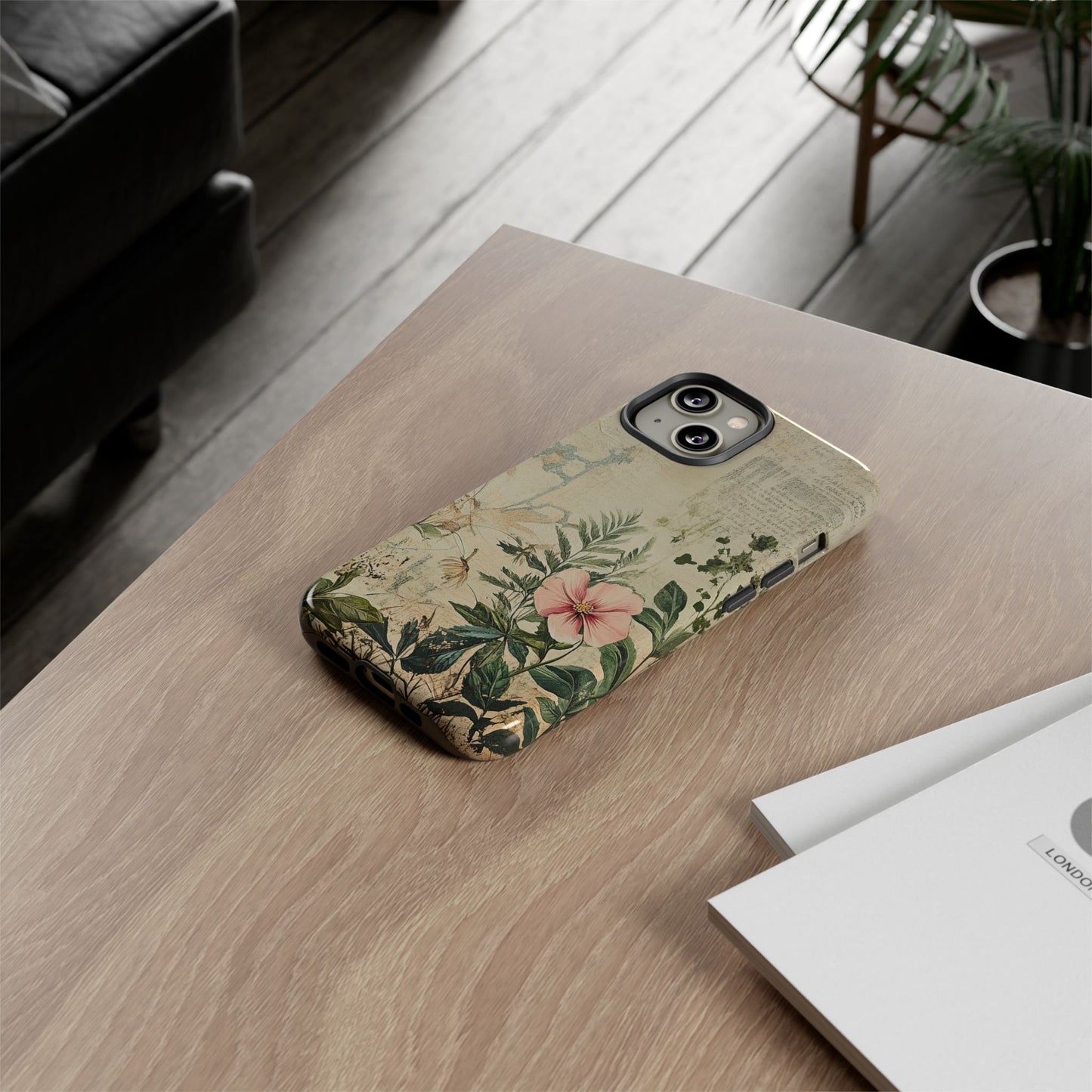Floral Vintage Tough Case – Botanical Protective Phone Cover,Plants Lovers