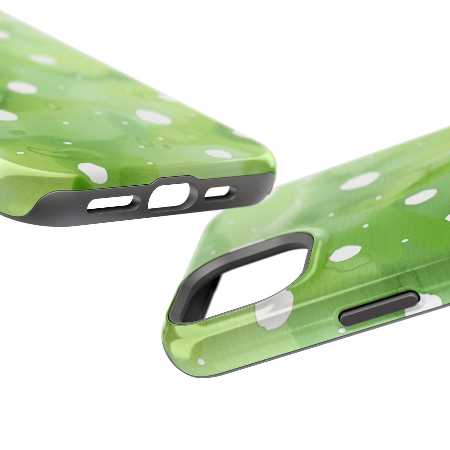 Green Watercolor Polka Dot Magnetic Impact Phone Case