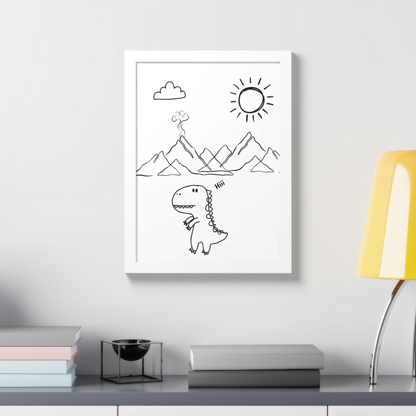 Playful Dinosaur wall art , Kids Room Decor, Nursery Wall Art, Gift for Dinosaur Lovers,  Children's Art