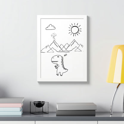 Playful Dinosaur wall art , Kids Room Decor, Nursery Wall Art, Gift for Dinosaur Lovers,  Children's Art