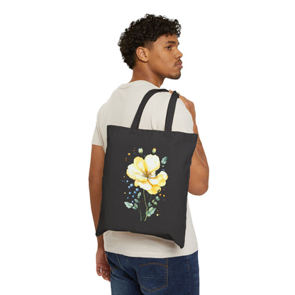 Canvas Tote Bag — Watercolor Wildflower Bouquet Print