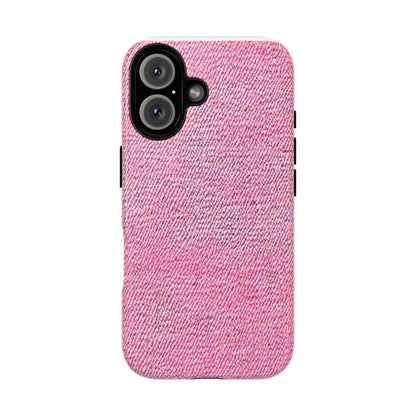 Pink Textured Tough Magnetic Phone Case — Durable Magnetic Snap-On iPhone Cover