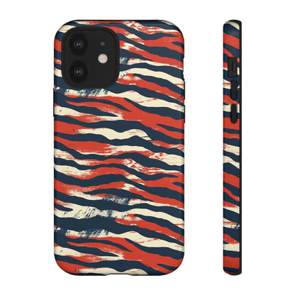 Patriotic Red White Blue Zebra Phone Case,Africa Pattern