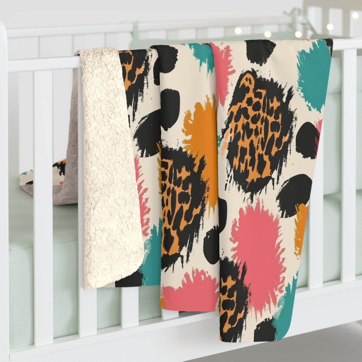 Colorful Leopard Print Sherpa Blanket - Soft Fleece Throw for Cozy Home & Gifts