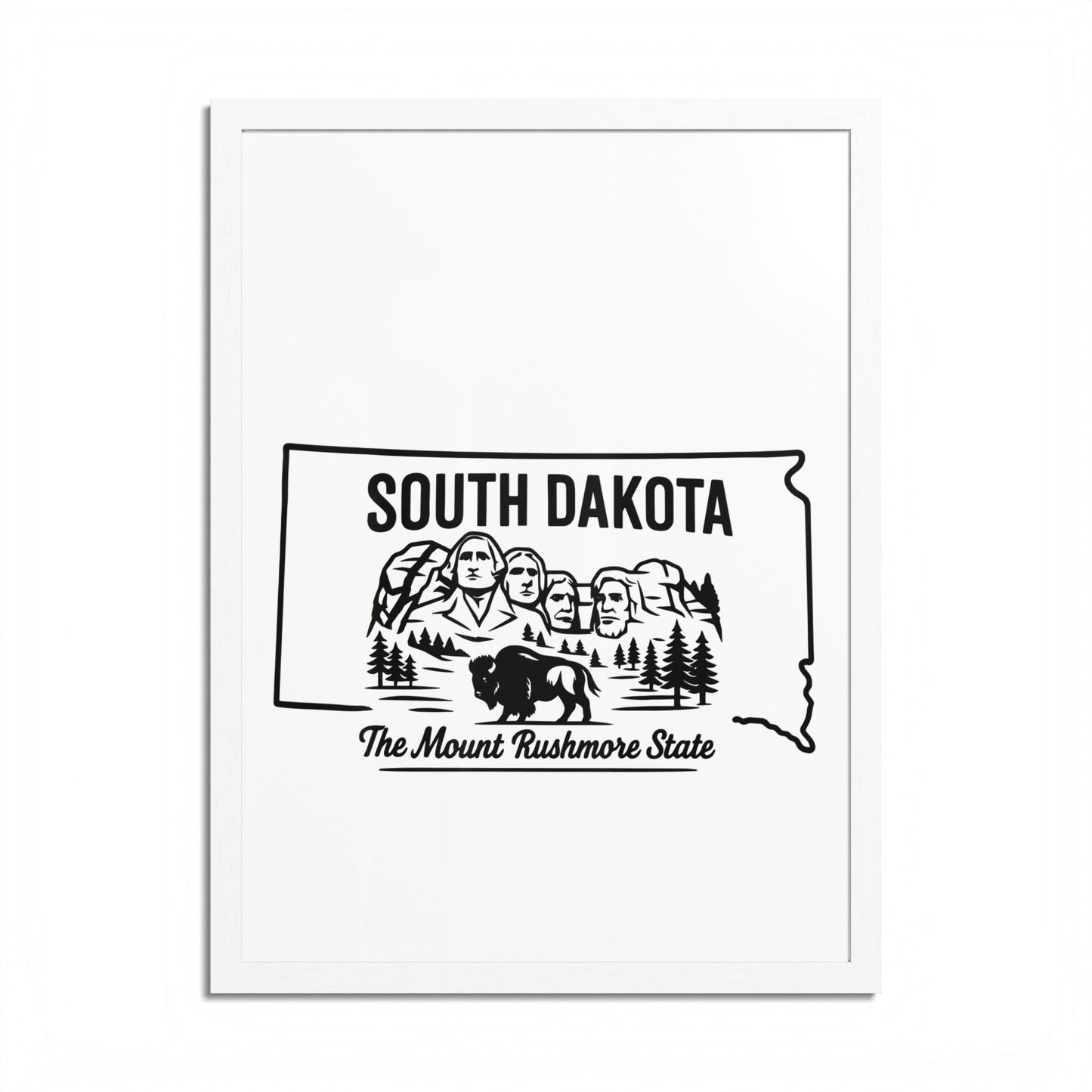 South Dakota State Framed Poster — The Evergreen State Vintage Map Print,Perfect Gift For Her,For Him.