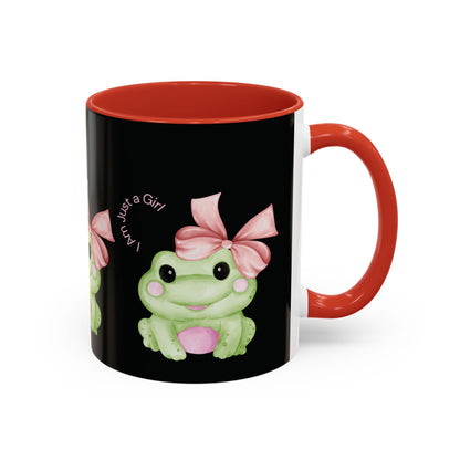Cute Frog Accent Coffee Mug - Perfect for Girls, Gift for Coffee Lovers, Funny Frog Mug, Animal Lover Gift, Office Mug