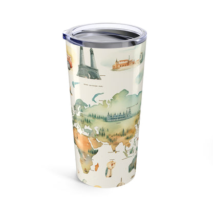 of 20oz Travel Tumbler — Vintage Fantasy Map with Castles & Sailing Ships