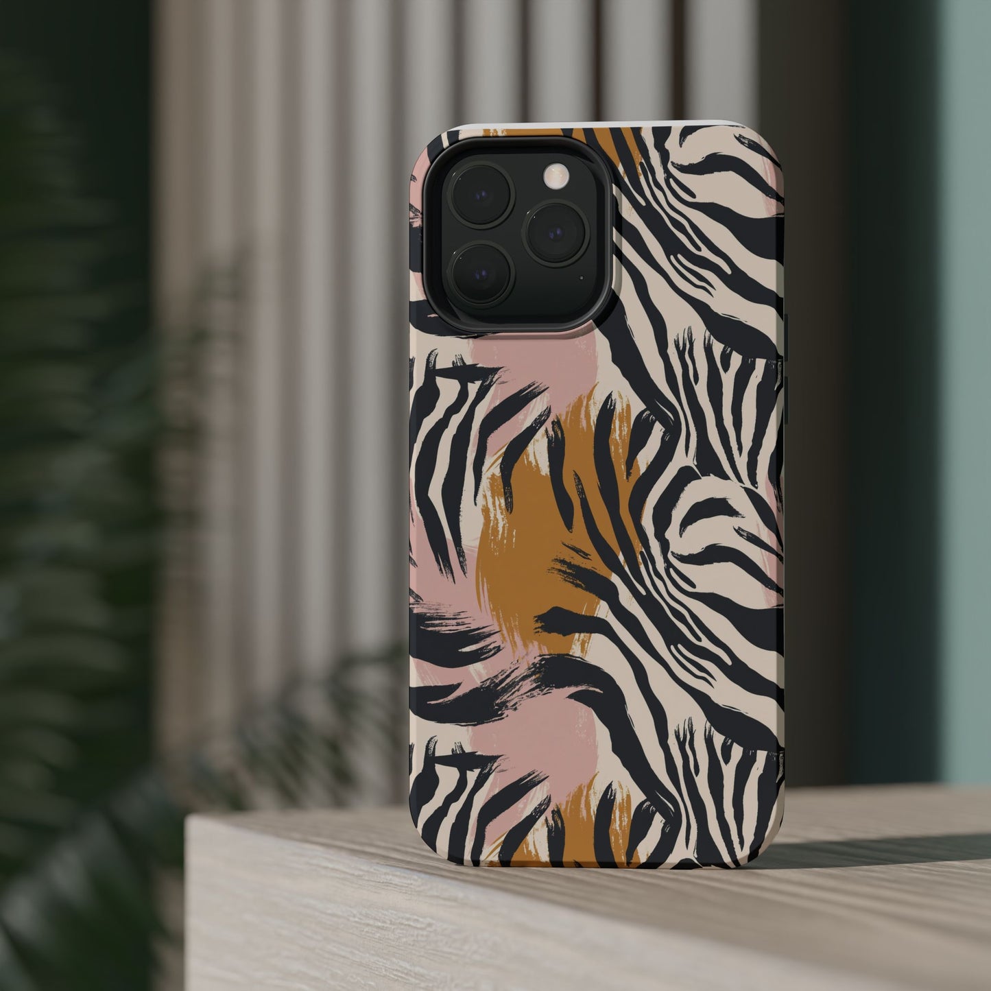 Zebra Brushstroke Magnetic Impact Phone Case,Africa Pattern