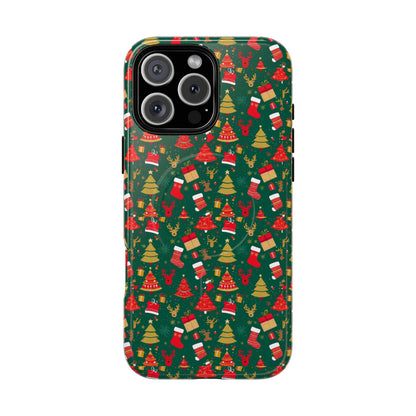 Christmas Tough Magnetic Phone Case | Festive Holiday Accessory | Cute Santa & Tree Design, Gift for Him/Her, Seasonal Tech