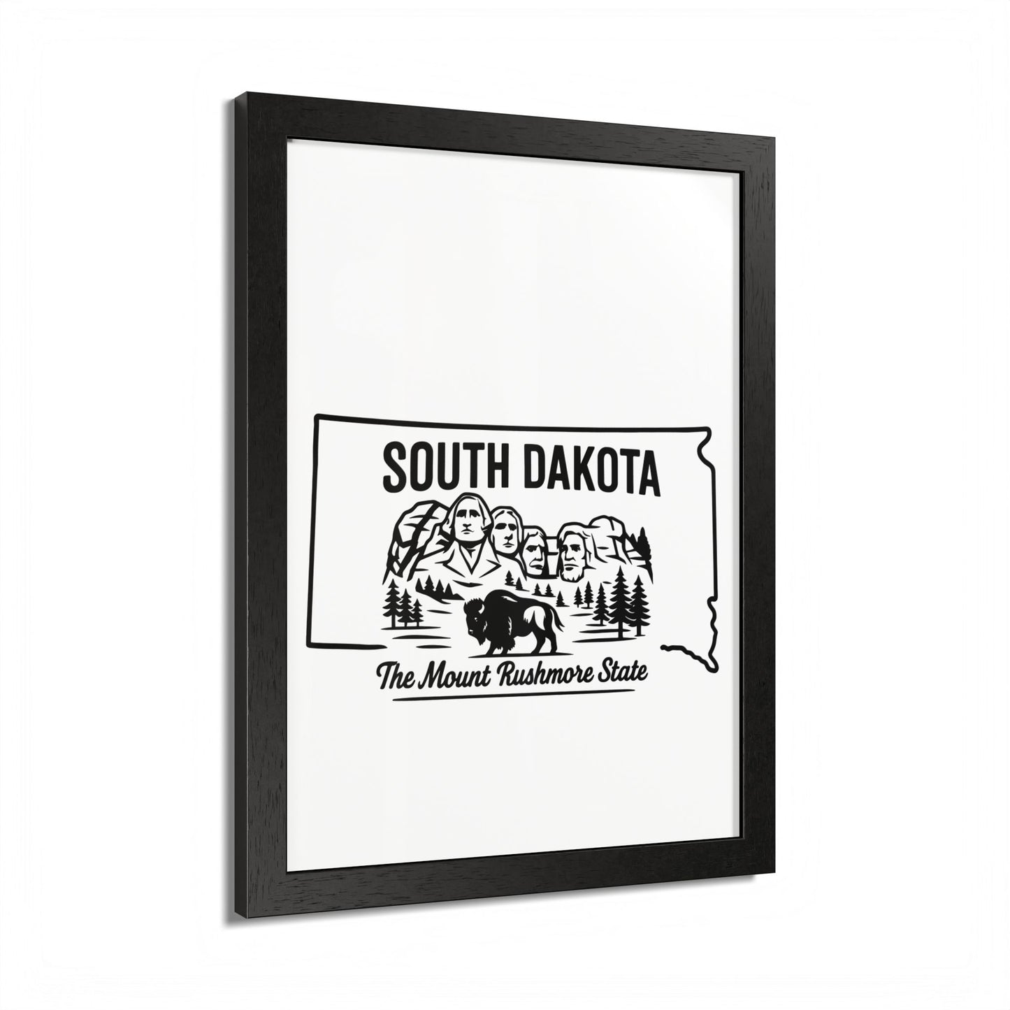 South Dakota State Framed Poster — The Evergreen State Vintage Map Print,Perfect Gift For Her,For Him.