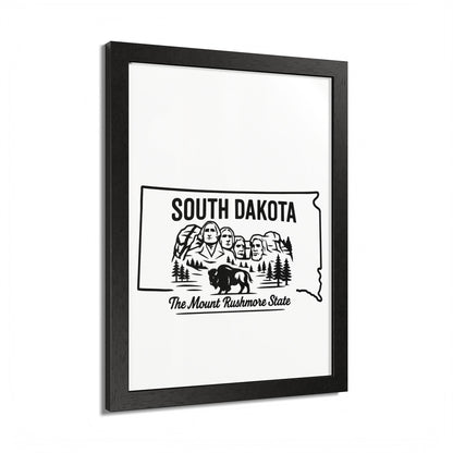 South Dakota State Framed Poster — The Evergreen State Vintage Map Print,Perfect Gift For Her,For Him.