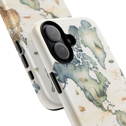 Hard Phone Case — Watercolor Fantasy Map Castle Design