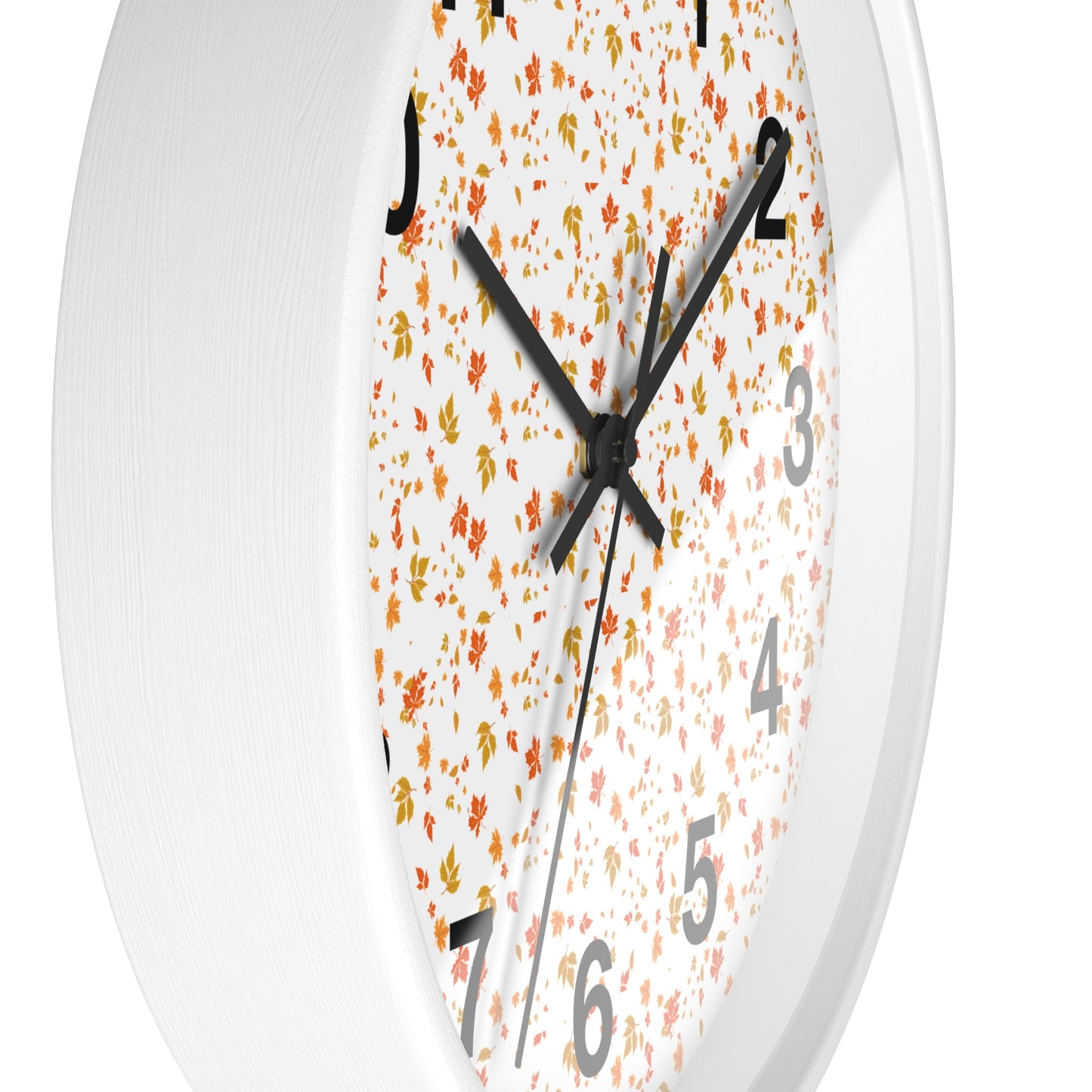 Autumn Leaves Wall Clock, Fall Home Decor, Rustic Timepiece, Seasonal Gift, Nature-Inspired Wall Art