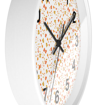 Autumn Leaves Wall Clock, Fall Home Decor, Rustic Timepiece, Seasonal Gift, Nature-Inspired Wall Art