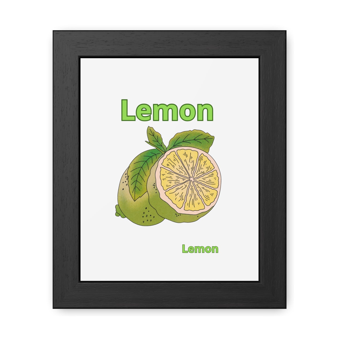 Lemon Framed Poster, Bright Home Decor, Kitchen Art, Gift for Citrus Lovers, Fresh Farmhouse Style
