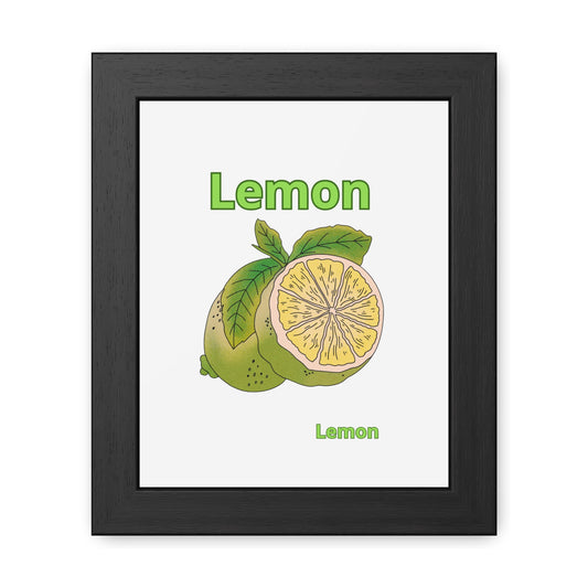 Lemon Framed Poster, Bright Home Decor, Kitchen Art, Gift for Citrus Lovers, Fresh Farmhouse Style