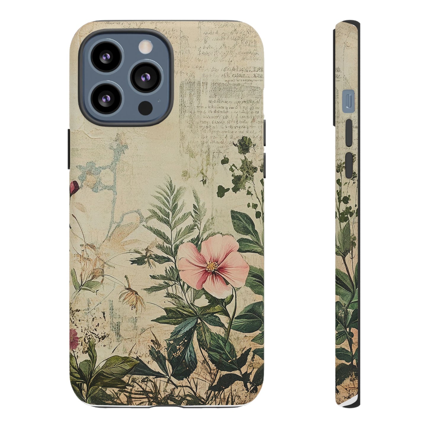 Floral Vintage Tough Case – Botanical Protective Phone Cover,Plants Lovers