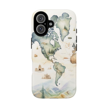 Hard Phone Case — Watercolor Fantasy Map Castle Design